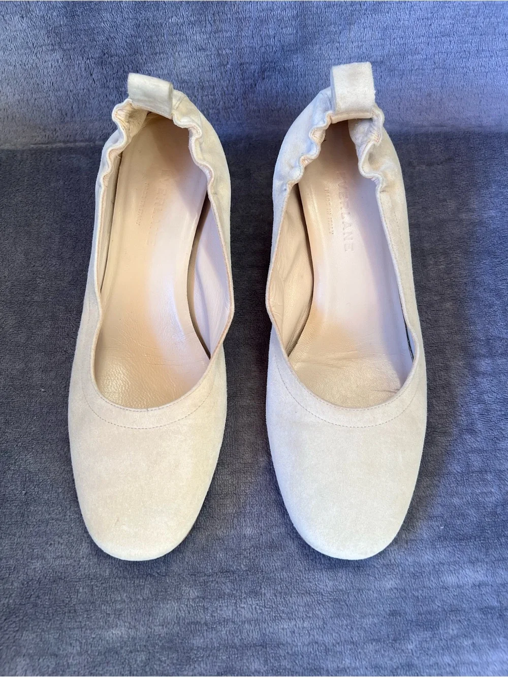 Everlane The Italian Leather Day Heel Bone 6 Women's Elastic Back Comfort